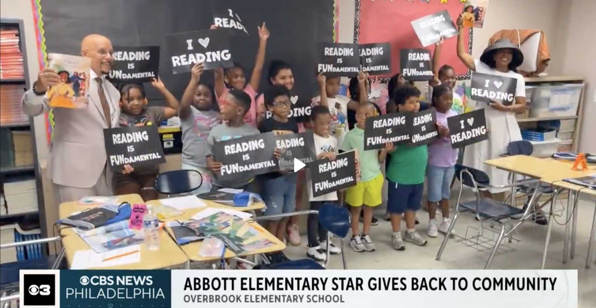 Abbott Elementary star Sheryl Lee Ralph host book giveaway at Overbrook Elementary School